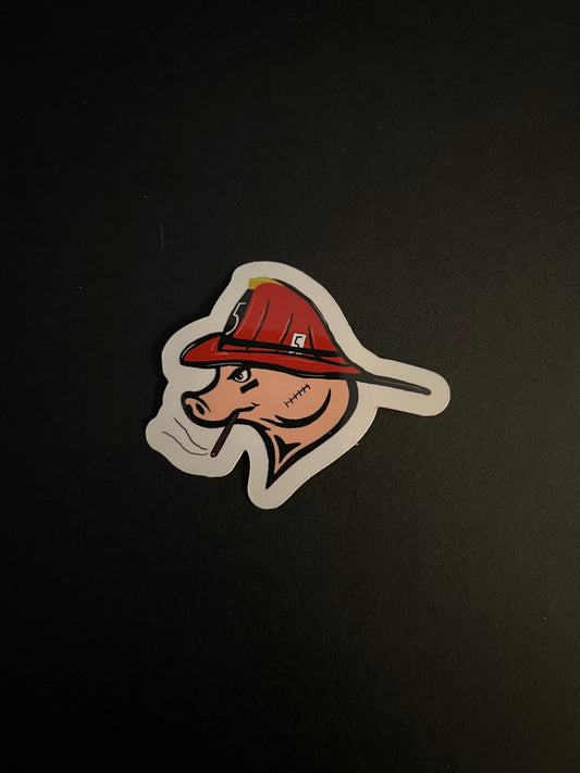 Fire Helmet Sticker "War Pig"